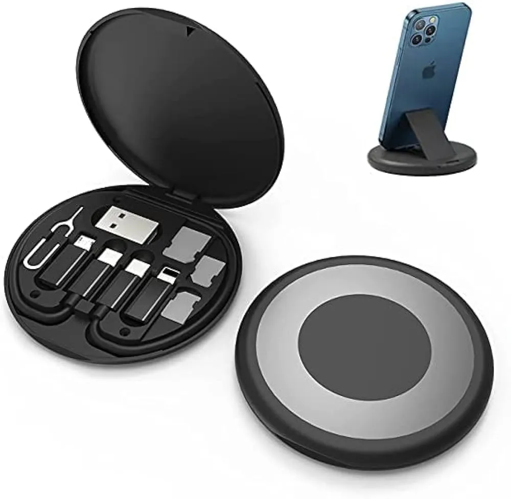 All in One 60W USB Fast Charging Travel Cable Set with Type‑C/Lightning/Micro‑USB